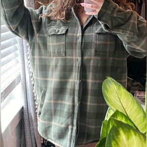 oversized fleece lined flannel, for men and women